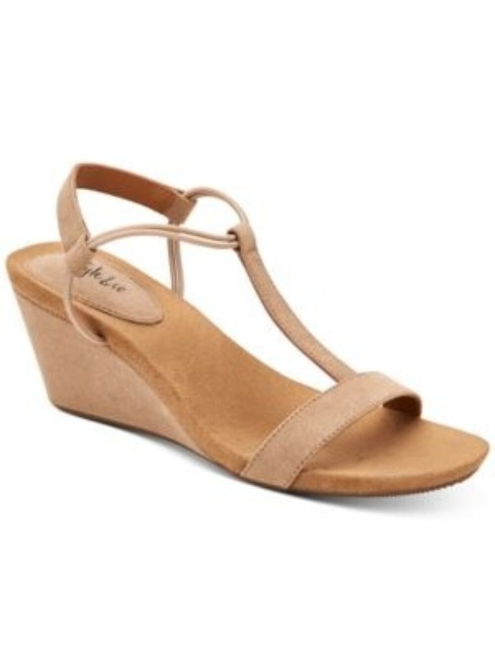 STYLE & COMPANY Womens Mulan Round Toe Wedge Sandal Taupe MC Size 10.5M NWB